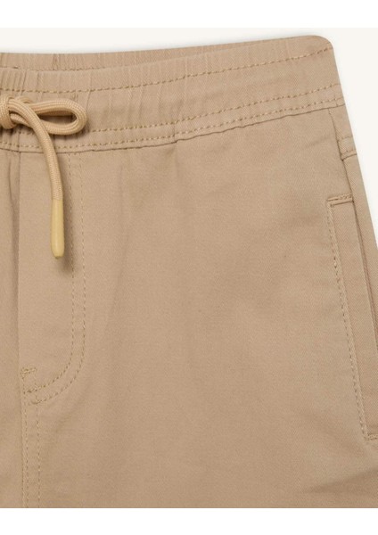 Erkek Çocuk Lastikli Paça Basic Düz Gabardin Jogger Pantolon B6713A825SM