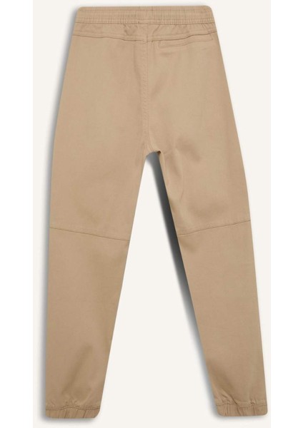 Erkek Çocuk Lastikli Paça Basic Düz Gabardin Jogger Pantolon B6713A825SM