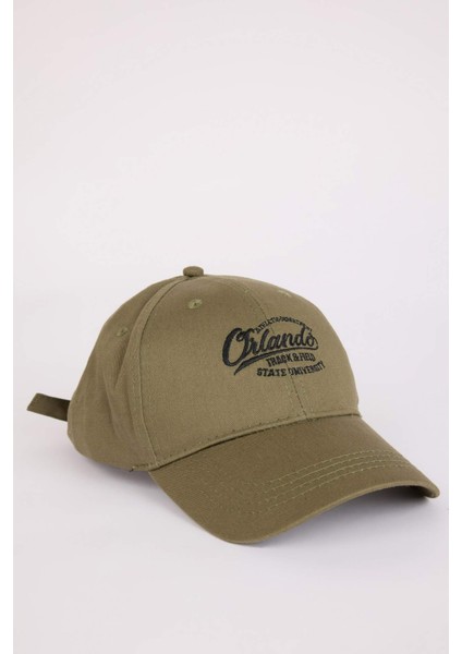 Erkek Nakışlı Pamuklu Cap Şapka D7820AX25SM