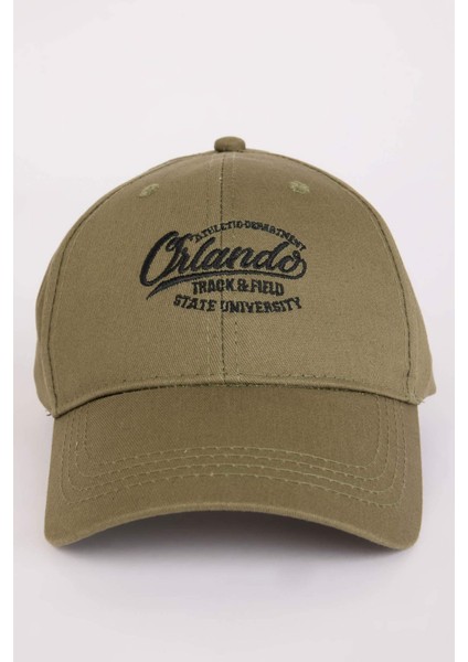 Erkek Nakışlı Pamuklu Cap Şapka D7820AX25SM