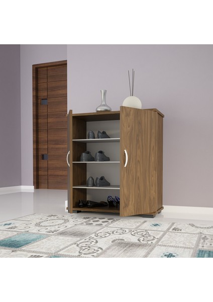 ARD-114 70 x 76 x 32 cm 2 Kapaklı 3 Raflı 4 Bölmeli Ayakkabı Dolabı Antre Ayakkabılık
