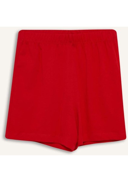 Kız Çocuk Pijama Takımı Baskılı Kısa Kollu Üst Beli Lastikli Şort E0667A825HS