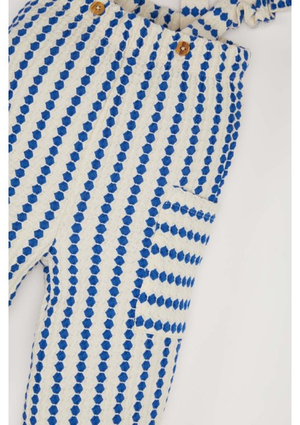 Kız Bebek Desenli Cepli Askılı Pantolon D9446A525SP