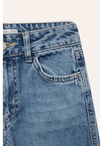 Kız Çocuk Wide Leg Kargo Geniş Paça Jean Pantolon D7386A825SM