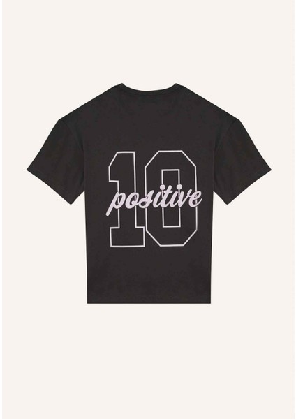 Kız Çocuk Oversize Geniş Kalıp Bisiklet Yaka Sırt Baskılı Kısa Kollu Tişört E0367A825SM