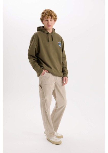 Kadife Pantolon Wide Leg Bol Rahat Kesim Cepli Düz Paça C9015AX24WN