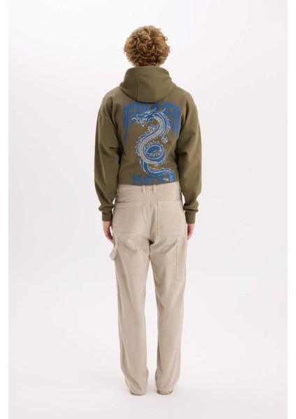 Kadife Pantolon Wide Leg Bol Rahat Kesim Cepli Düz Paça C9015AX24WN