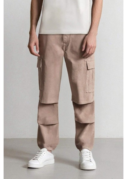 Kadife Pantolon Wide Leg Bol Rahat Kesim Kargo Cepli Düz Paça C9010AX24WN