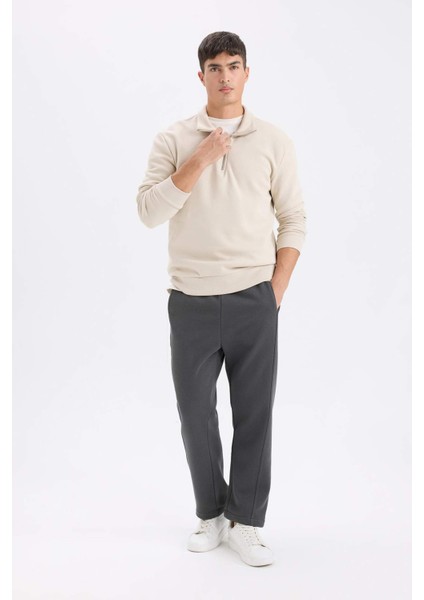 Regular Fit Eşofman Altı Beli Lastikli Basic Düz Cepli Düz Paça D9707AX24AU