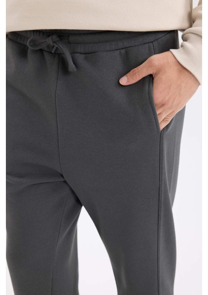 Regular Fit Eşofman Altı Beli Lastikli Basic Düz Cepli Düz Paça D9707AX24AU