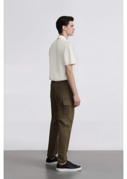 Regular Gabardin Jogger Pantolon Kargo Cepli Beli Paçası Lastikli