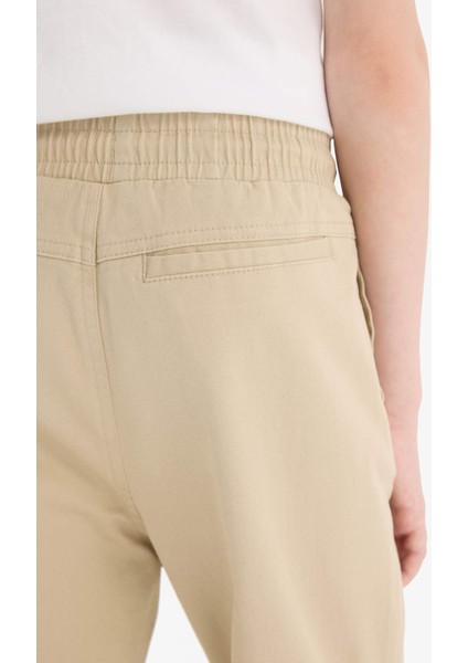 Erkek Çocuk Lastikli Paça Basic Düz Gabardin Jogger Pantolon B6713A825SM
