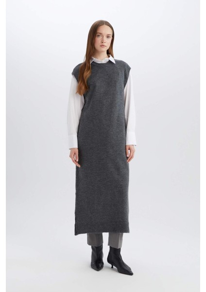 Regular Fit Bisiklet Yaka Uzun Triko Süveter B0197AX24WN