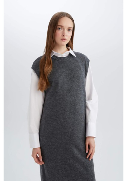 Regular Fit Bisiklet Yaka Uzun Triko Süveter B0197AX24WN