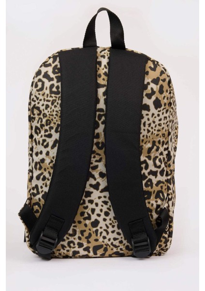 Kadın Leopar Desenli Sırt Çantası D9776AXNS
