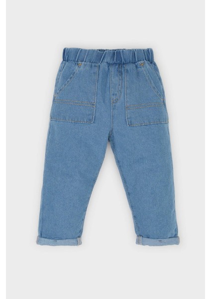Erkek Bebek Beli Lastikli Jean Pantolon D9591A525SP