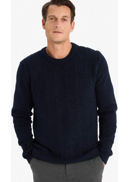 Standart Fit Bisiklet Yaka Triko Kazak E1007Ax24Wn