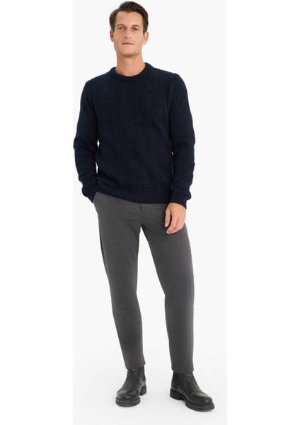 Standart Fit Bisiklet Yaka Triko Kazak E1007Ax24Wn