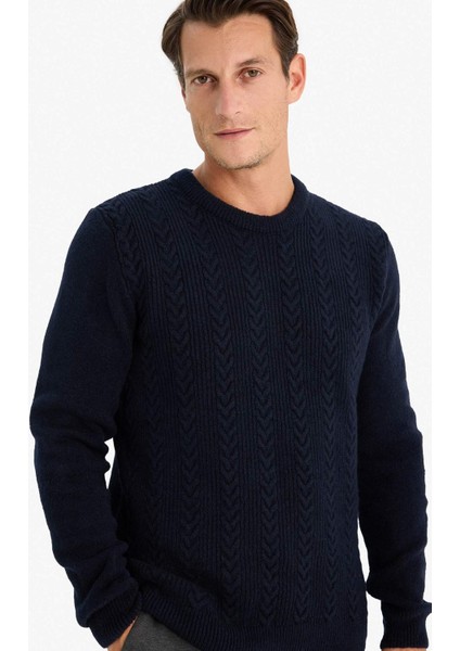 Standart Fit Bisiklet Yaka Triko Kazak E1007Ax24Wn