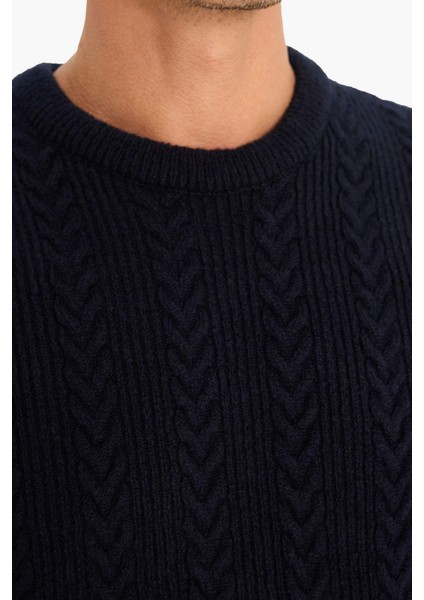 Standart Fit Bisiklet Yaka Triko Kazak E1007Ax24Wn