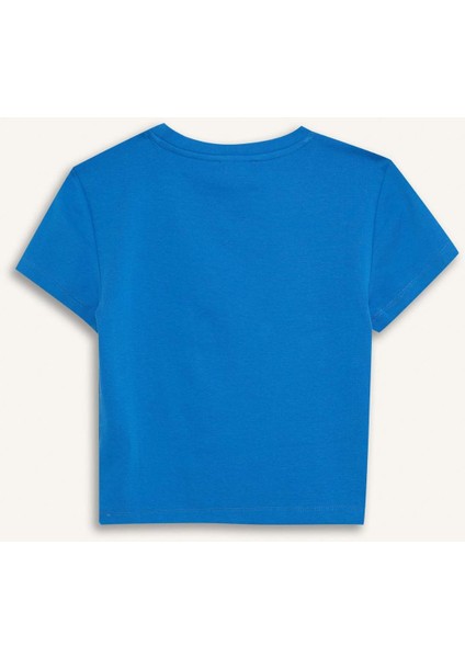 Fitted Bisiklet Yaka Ribana Kısa Kollu Tişört E0288AX25SM