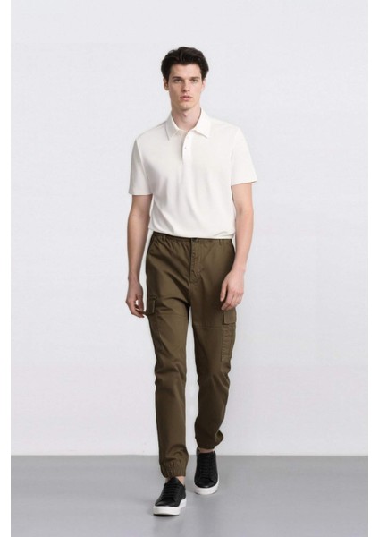 Regular Gabardin Jogger Pantolon Kargo Cepli Beli Paçası Lastikli C9163AX25SP