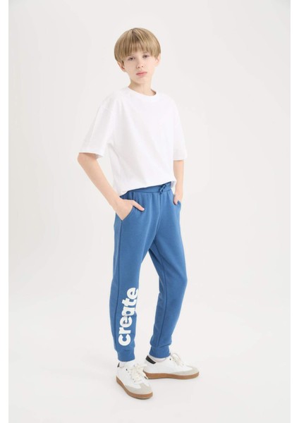 Erkek Çocuk Beli Paçası Lastikli Cepli Baskılı Eşofman Altı D9994A825SP