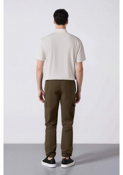 Regular Gabardin Jogger Pantolon Kargo Cepli Beli Paçası Lastikli