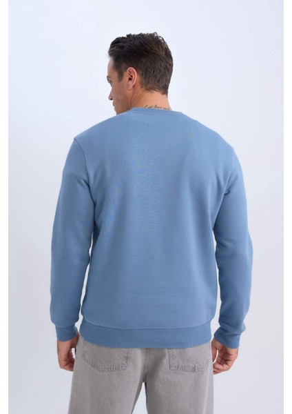 Regular Fit Bisiklet Yaka Kalın Basic Düz Sweatshirt T3777AZ25SP