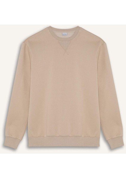 Regular Fit Bisiklet Yaka Kalın Basic Düz Sweatshirt T3777AZ25SP