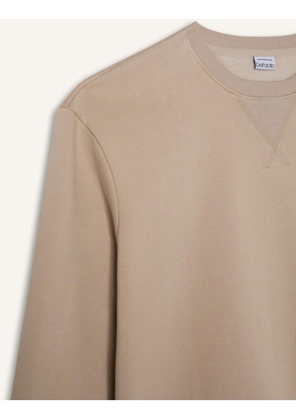 Regular Fit Bisiklet Yaka Kalın Basic Düz Sweatshirt T3777AZ25SP