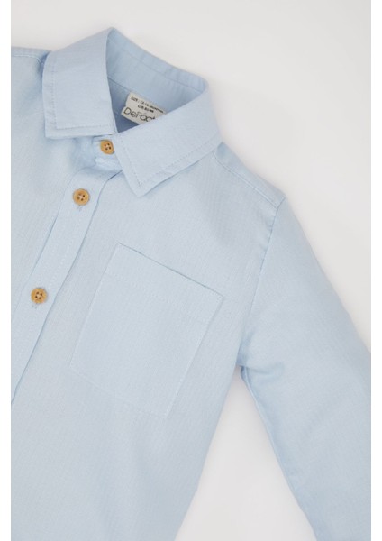 Erkek Bebek Jakarlı Uzun Kollu Gömlek D9336A525SP