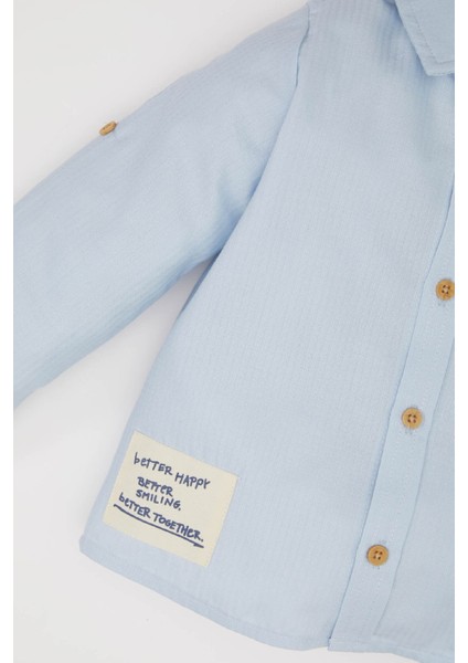 Erkek Bebek Jakarlı Uzun Kollu Gömlek D9336A525SP