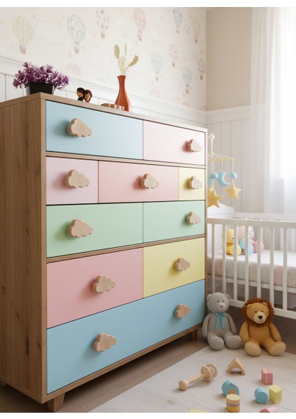 Bulut Kulp Çocuk Odası Bebek Odası Ahşap kulp modelleri