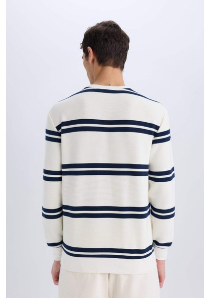 Regular Fit Bisiklet Yaka Dokulu Sweatshirt D7595AX25SP