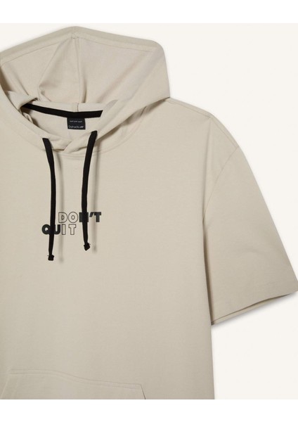 Fit Standart Fit Kapüşonlu Baskılı Sporcu Kısa Kollu Tişört D8017AX25SP