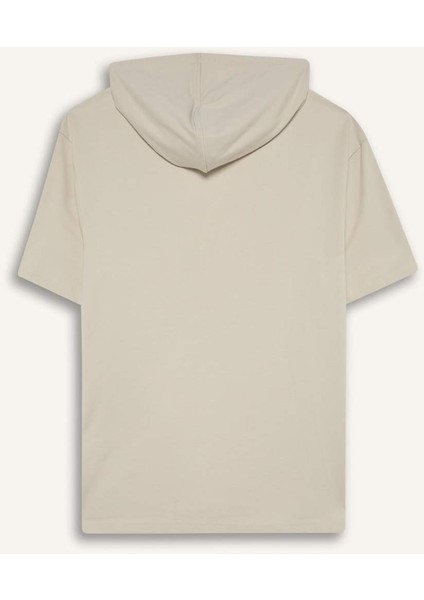 Fit Standart Fit Kapüşonlu Baskılı Sporcu Kısa Kollu Tişört D8017AX25SP