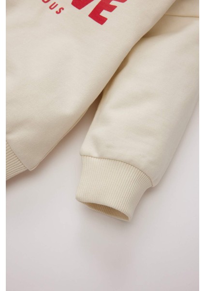 Erkek Bebek 2'li Takım Baskılı Sweatshirt Beli Lastikli Eşofman Altı D7921A525SP