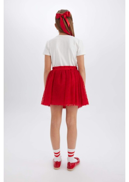 Kız Çocuk Pileli Kırmızı Etek E0646A825SM