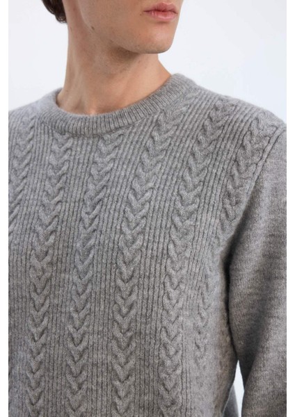 Standart Fit Bisiklet Yaka Triko Kazak E1007AX24WN