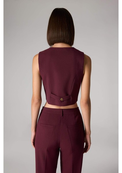 Sorbe x DeFacto Regular Fit V Yaka Düğmeli Blazer Yelek D9928Ax24AU