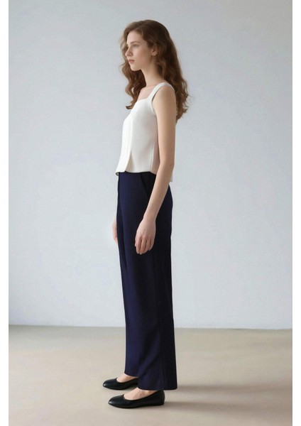 Sorbe x DeFacto Wide Leg Pantolon Geniş Bol Düz Paça Yüksek Bel Pensli Cepli D9870Ax24AU