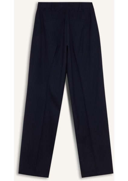 Sorbe x DeFacto Wide Leg Pantolon Geniş Bol Düz Paça Yüksek Bel Pensli Cepli D9870Ax24AU