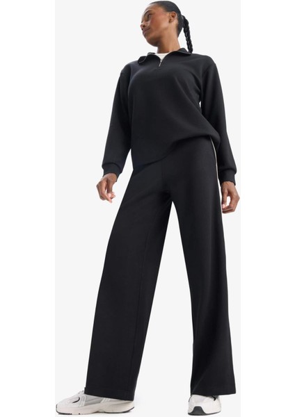 Fit Wide Leg Geniş Paça Cepli Standart Boy Modal Soft Touch Pantolon