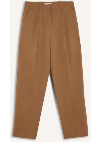 Sorbe x DeFacto Tapered Fit Pantolon Yüksek Bel Pensli Düz Paça Cepli D9908Ax24AU