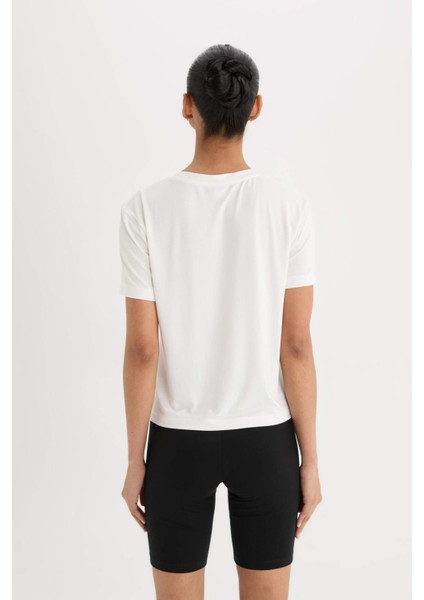 Standart Fit Bisiklet Yaka Sporcu Basic Düz Kısa Kollu Tişört D2296AX25SP