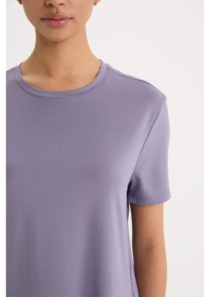 Standart Fit Bisiklet Yaka Sporcu Basic Düz Kısa Kollu Tişört D2296AX25SP