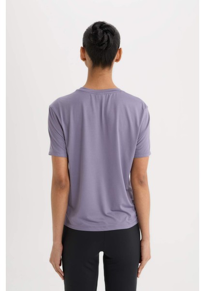 Standart Fit Bisiklet Yaka Sporcu Basic Düz Kısa Kollu Tişört D2296AX25SP