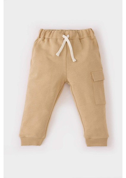 Erkek Bebek 2'li Takım Bisiklet Yaka Baskılı Sweatshirt Beli Lastikli Eşofman Altı D9594A525SP