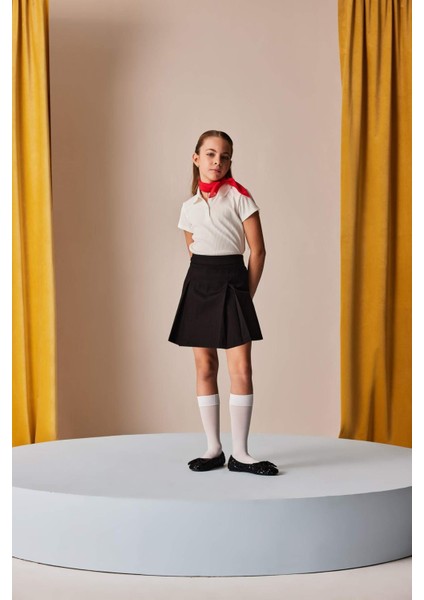 Kız Çocuk Basic Düz Gabardin Şort Etek E0643A825SM